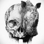 вариант эскиза тату носорог 02.02.2020 №1058 -rhino tattoo sketches- tatufoto.com