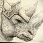 вариант эскиза тату носорог 02.02.2020 №1061 -rhino tattoo sketches- tatufoto.com