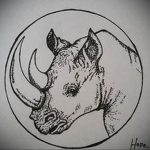 вариант эскиза тату носорог 02.02.2020 №1062 -rhino tattoo sketches- tatufoto.com