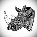 вариант эскиза тату носорог 02.02.2020 №1068 -rhino tattoo sketches- tatufoto.com