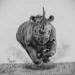 вариант эскиза тату носорог 02.02.2020 №1074 -rhino tattoo sketches- tatufoto.com