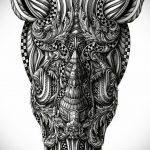 вариант эскиза тату носорог 02.02.2020 №1076 -rhino tattoo sketches- tatufoto.com