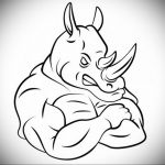 вариант эскиза тату носорог 02.02.2020 №1079 -rhino tattoo sketches- tatufoto.com