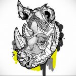 вариант эскиза тату носорог 02.02.2020 №1083 -rhino tattoo sketches- tatufoto.com