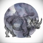 вариант эскиза тату носорог 02.02.2020 №1089 -rhino tattoo sketches- tatufoto.com