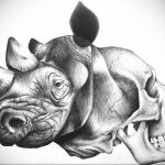 вариант эскиза тату носорог 02.02.2020 №1100 -rhino tattoo sketches- tatufoto.com