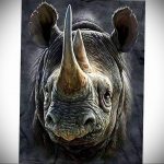 вариант эскиза тату носорог 02.02.2020 №1104 -rhino tattoo sketches- tatufoto.com