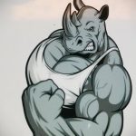 вариант эскиза тату носорог 02.02.2020 №1112 -rhino tattoo sketches- tatufoto.com