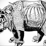 вариант эскиза тату носорог 02.02.2020 №1116 -rhino tattoo sketches- tatufoto.com