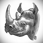 вариант эскиза тату носорог 02.02.2020 №1120 -rhino tattoo sketches- tatufoto.com