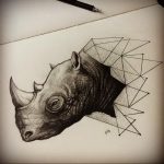вариант эскиза тату носорог 02.02.2020 №1131 -rhino tattoo sketches- tatufoto.com