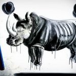 вариант эскиза тату носорог 02.02.2020 №1133 -rhino tattoo sketches- tatufoto.com