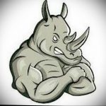 вариант эскиза тату носорог 02.02.2020 №1141 -rhino tattoo sketches- tatufoto.com