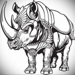 вариант эскиза тату носорог 02.02.2020 №1147 -rhino tattoo sketches- tatufoto.com