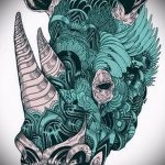 вариант эскиза тату носорог 02.02.2020 №1149 -rhino tattoo sketches- tatufoto.com