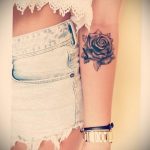 тату белая роза для девушки 04.02.2020 №014 -rose tattoo for girl- tatufoto.com