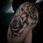 тату белая роза для девушки 04.02.2020 №040 -rose tattoo for girl- tatufoto.com