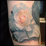 тату белая роза для девушки 04.02.2020 №041 -rose tattoo for girl- tatufoto.com