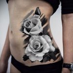 тату белая роза для девушки 04.02.2020 №043 -rose tattoo for girl- tatufoto.com