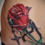 тату красная роза для девушки 04.02.2020 №032 -rose tattoo for girl- tatufoto.com
