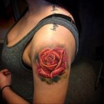 тату красная роза для девушки 04.02.2020 №033 -rose tattoo for girl- tatufoto.com