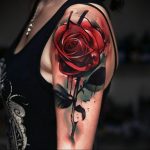 тату красная роза для девушки 04.02.2020 №034 -rose tattoo for girl- tatufoto.com