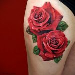 тату красная роза для девушки 04.02.2020 №035 -rose tattoo for girl- tatufoto.com