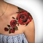 тату красная роза для девушки 04.02.2020 №036 -rose tattoo for girl- tatufoto.com