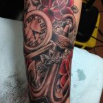 тату роза и часы для девушки 04.02.2020 №026 -rose tattoo for girl- tatufoto.com