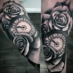 тату роза и часы для девушки 04.02.2020 №027 -rose tattoo for girl- tatufoto.com