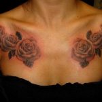 тату роза на груди девушки 04.02.2020 №001 -rose tattoo for girl- tatufoto.com