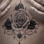 тату роза на груди девушки 04.02.2020 №002 -rose tattoo for girl- tatufoto.com
