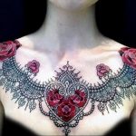 тату роза на груди девушки 04.02.2020 №011 -rose tattoo for girl- tatufoto.com