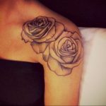 тату роза на ключице девушки 04.02.2020 №009 -rose tattoo for girl- tatufoto.com