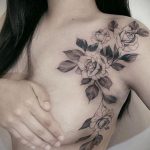тату роза на ключице девушки 04.02.2020 №010 -rose tattoo for girl- tatufoto.com