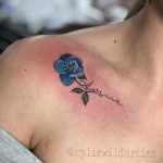 тату роза на ключице девушки 04.02.2020 №012 -rose tattoo for girl- tatufoto.com