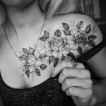 тату роза на ключице девушки 04.02.2020 №016 -rose tattoo for girl- tatufoto.com