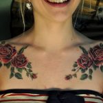 тату роза на ключице девушки 04.02.2020 №025 -rose tattoo for girl- tatufoto.com