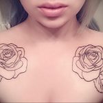тату роза на ключице девушки 04.02.2020 №030 -rose tattoo for girl- tatufoto.com