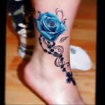 тату роза на ноге девушки 04.02.2020 №009 -rose tattoo for girl- tatufoto.com