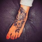тату роза на ноге девушки 04.02.2020 №025 -rose tattoo for girl- tatufoto.com