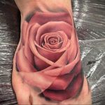 тату роза на ноге девушки 04.02.2020 №067 -rose tattoo for girl- tatufoto.com