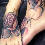 тату роза на ноге девушки 04.02.2020 №069 -rose tattoo for girl- tatufoto.com
