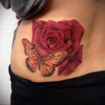 тату роза на спине девушки 04.02.2020 №004 -rose tattoo for girl- tatufoto.com