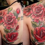 тату роза на спине девушки 04.02.2020 №011 -rose tattoo for girl- tatufoto.com