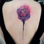 тату роза на спине девушки 04.02.2020 №014 -rose tattoo for girl- tatufoto.com