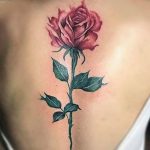 тату роза на спине девушки 04.02.2020 №016 -rose tattoo for girl- tatufoto.com