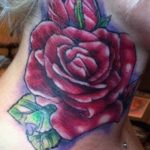 тату роза на шее девушки 04.02.2020 №003 -rose tattoo for girl- tatufoto.com