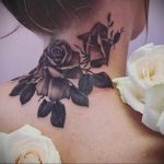 тату роза на шее девушки 04.02.2020 №006 -rose tattoo for girl- tatufoto.com