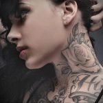 тату роза на шее девушки 04.02.2020 №007 -rose tattoo for girl- tatufoto.com
